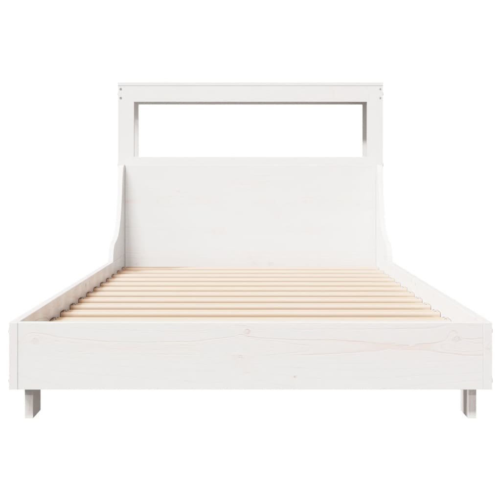 Bed Frame without Mattress White 75x190 cm Small Single Solid Wood Pine